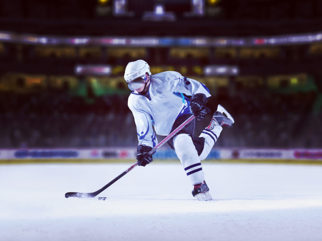 Ice hockey player in action